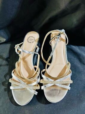 Metallic Strappy Women's Sandals in Silver